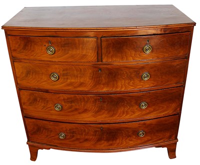 Lot 1368 - Regency mahogany bowfront chest of drawers