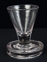 Lot 258 - Georgian dram glass with drawn trumpet bowl,...