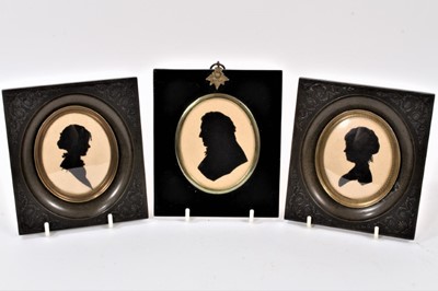 Lot 756 - Regency papercut silhouette miniature and two others