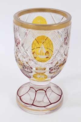 Lot 115 - 19th century flash cut and engraved cameo glass goblet