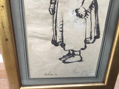 Lot 238 - Attributed to Carl Bloch (1837-1890) pen and ink sketch of a child dated Rome 1862.