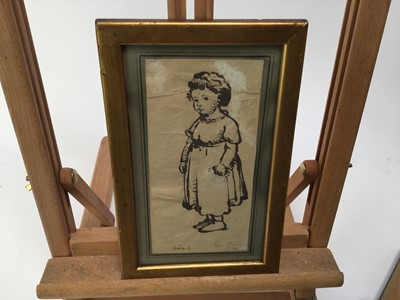 Lot 238 - Attributed to Carl Bloch (1837-1890) pen and ink sketch of a child dated Rome 1862.