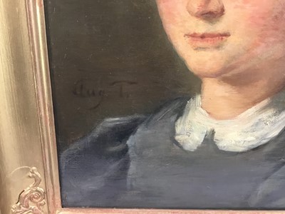 Lot 240 - Late 19th / early 20th century oil on canvas portrait of a young girl.