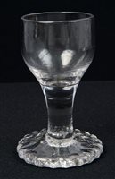 Lot 260 - Georgian dram glass with ovoid bowl, plain...