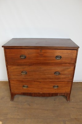 Lot 208 - 19th century mahogany secretaire chest