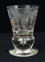 Lot 261 - Victorian dram glass with trumpet bowl, finely...