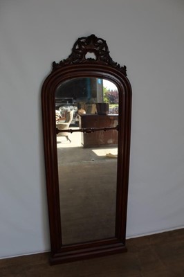 Lot 1365 - 19th century Scandinavian mahogany pier mirror.