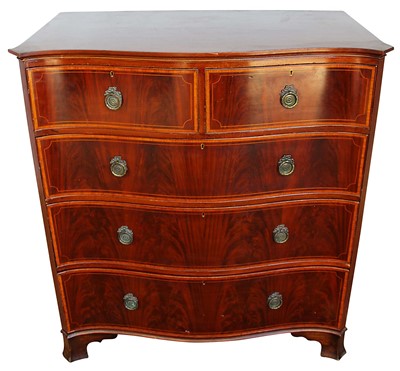 Lot 1361 - Early 20th century Continental mahogany serpentine chest.