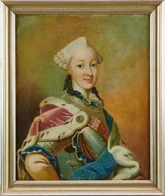 Lot 1202 - Danish School, 18th / 19th century, oil on canvas portrait of King Christian VI of Denmark.