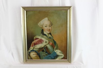 Lot 1202 - Danish School, 18th / 19th century, oil on canvas portrait of King Christian VI of Denmark.