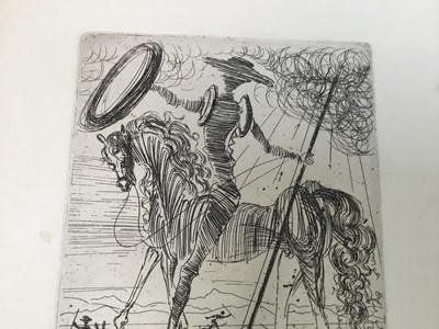Lot 212 - Salvador Dali (1904-198), black and white etching - Don Quixote, plate size 17.5cm x 12cm, sheet size 26cm x 20cm, unframed