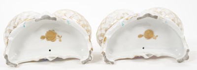 Lot 171 - A pair of 19th century two division table salts, in Meissen style