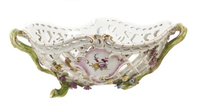 Lot 351 - A Meissen Marcolini period two handled basket