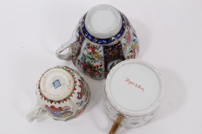 Lot 130 - Worcester dragons in compartments teacup, together with two further Worcester cups