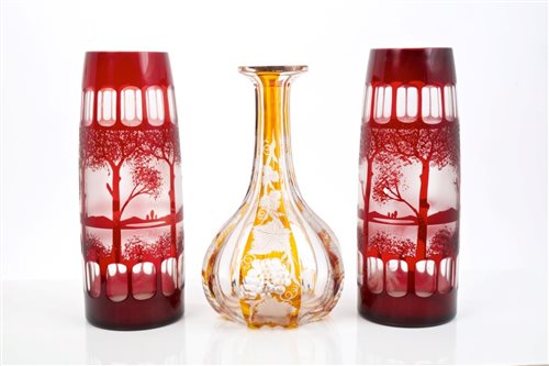 Lot 273 - Pair of late 19th century Bohemian ruby
