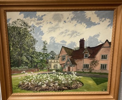 Lot 255 - Alfred Hawkins Palmer (1905-1984) oil board, Old House, Chelsworth, together with a group of works by the same hand