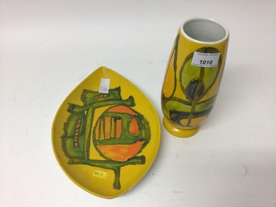 Lot 1010 - Poole Delphis pattern vase and dish