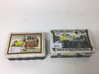 Lot 1011 - Early 20th century transfer printed Balkan Sobranie cigarette box, and a Wade Guinness box (2)