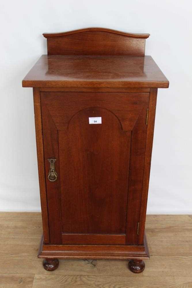 Lot 54 - Early 20th century mahogany medicine cabinet by Liberty and Co., with lead lined interior, retailers ivorine label to rear