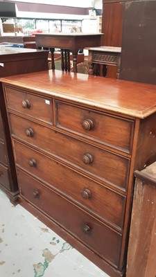 Lot 1106 - Victorian mahogany chest of two short and three long graduated drawers, 120cm wide, 55cm deep, 121cm high