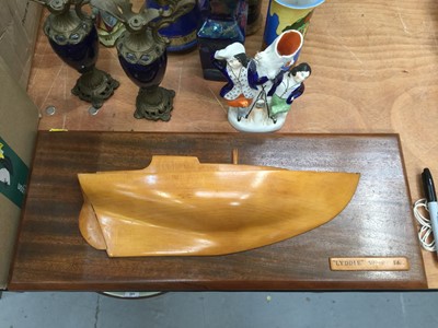 Lot 489 - 1950s wooden scale model half hull of "Lyddie" Vertue 14, Blackwater Sailing Club