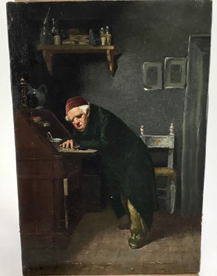 Lot 193 - S Maresca, oil on canvas The Miser