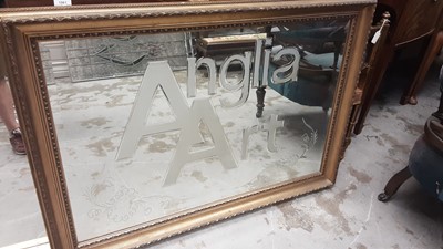 Lot 1290 - Etched glass mirror