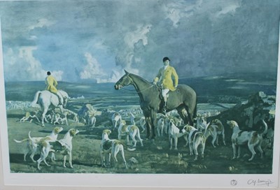 Lot 967 - *Sir Alfred Munnings signed print - Isaac Bell and the Kilkenny, published by Frost & Reed, in glazed frame