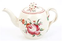 Lot 283 - 18th century Leeds creamware small teapot and...