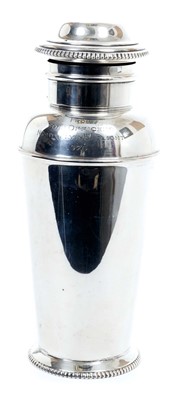 Lot 268 - 1920s silver cocktail shaker, engraved "From The Officers Night Flying Flight 1929"