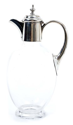 Lot 269 - Late Victorian silver mounted cut glass claret jug, with hinged cover (London 1898) William Comyns
