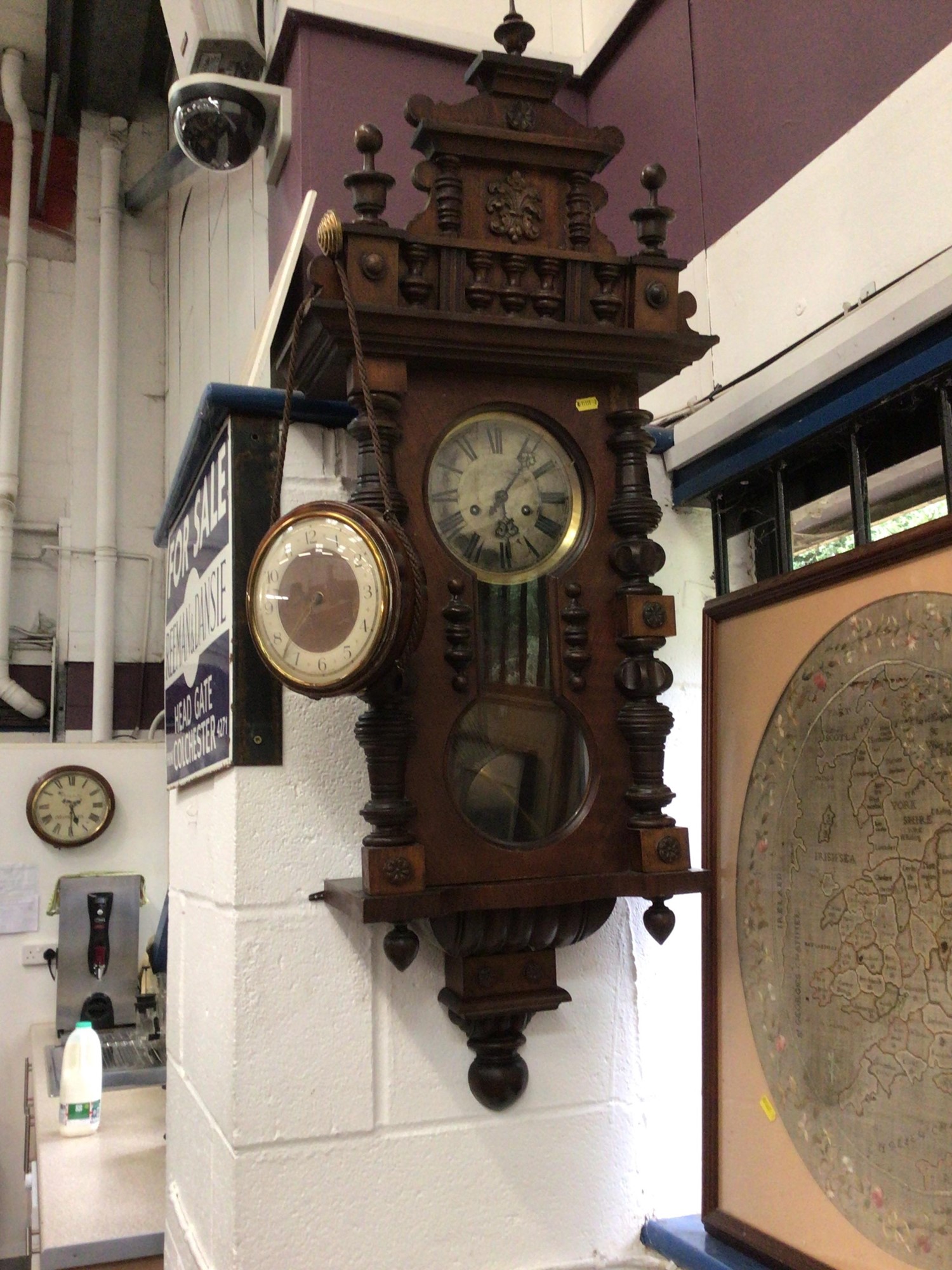 Lot 96 Wall clock with carved decoration