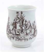 Lot 287 - 18th century Worcester Hancock baluster mug,...