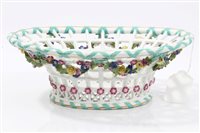 Lot 292 - 18th century Meissen oval reticulated basket...