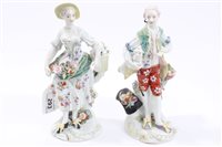 Lot 293 - Pair of 18th century Derby figures of young...