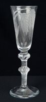 Lot 298 - Georgian ale glass with engraved hops and...