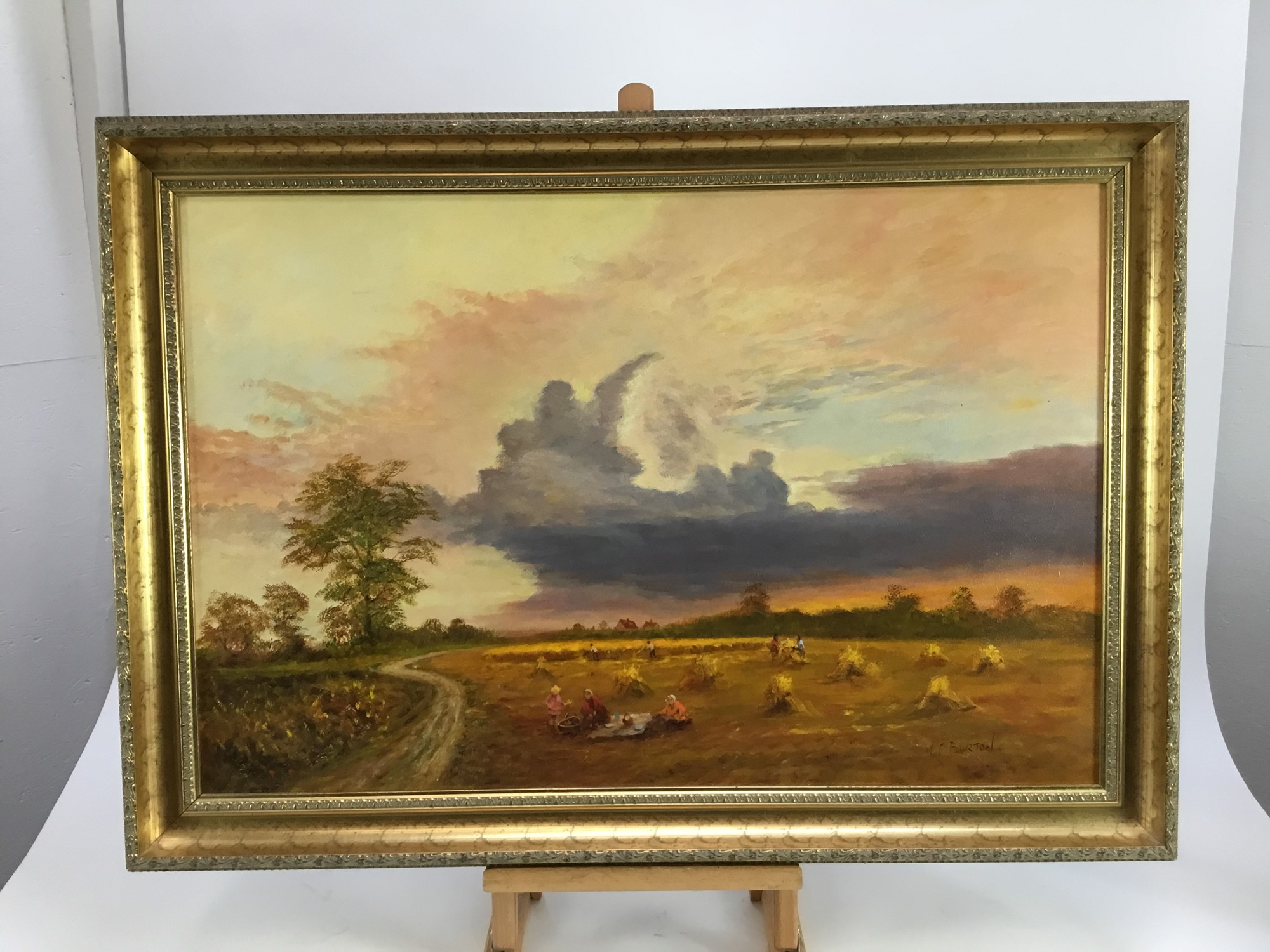 Lot 24 W.F. Burton oil on canvas ‘The Harvest