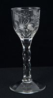 Lot 300 - Georgian cordial glass with conical bowl...