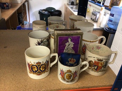 Lot 81 - Group of Royal commemorative mugs to include Edward VIII, together with 'The Film Story of the Coronation'
