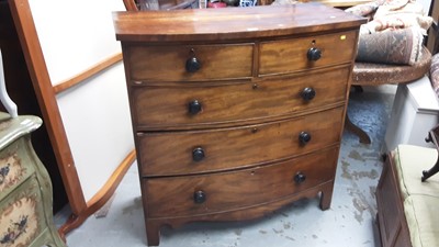 Lot 1197 - 19th century mahogany bow front chest of drawers