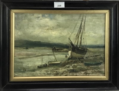 Lot 235 - Amy Craister of Leeds, early 20th century, oil on canvas - Harbour scene, signed, 24cm x 34cm, in glazed frame