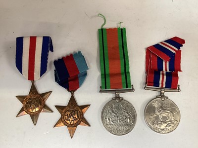 Lot 704 - Second World War RAF medal group comprising 1939 - 1945 Star, France and Germany Star (with loose M.I.D. oak leaf), Defence and War medals, in box of issue named to E. H. Ashley, Romford, Essex.