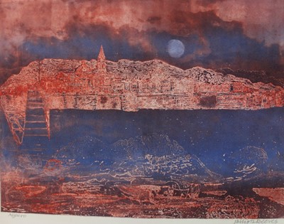 Lot 1135 - *Philip Reeves, signed etching and aquatint - Alghero, Sardinia, unframed