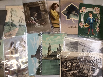 Lot 326 - 400+ early mixed postcards, all UK, topo, comic etc