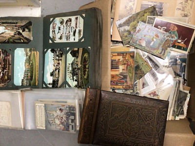 Lot 314 - Box vintage postcards and albums