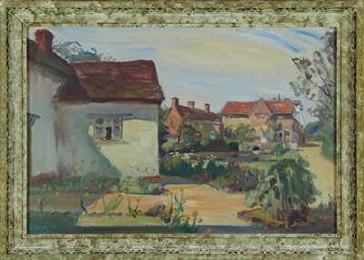 Lot 1044 - George Buckingham Holland (1901-1986) oil on board, Flatford Mill, signed, 7cm x 55cm, in painted frame