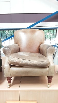 Lot 1327 - Brown leather club chair