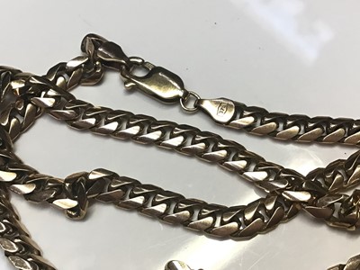 Lot 15 - 9ct gold flat curb link chain