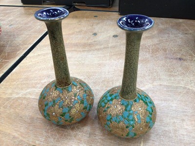 Lot 735 - Poole pottery, pair of Doulton vases glassware etc