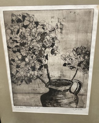 Lot 299 - L. Jannetta signed artists proof etching - still life, together with another decorative print